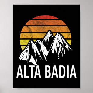 Affiche Alta Badia Dolomites Italie Station de ski Snowboa