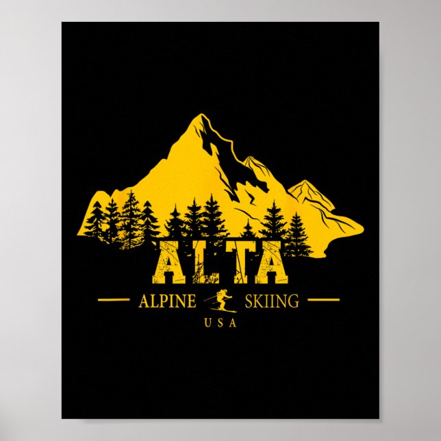 Affiche Alta Utah Usa Station de ski alpin Wasatch Mou (Devant)