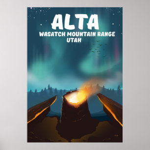 Affiche Alta Wasatch Mountain Range Utah