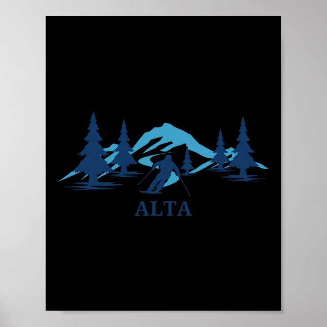 Affiche Alta Wyoming Station de ski Skieur (Devant)