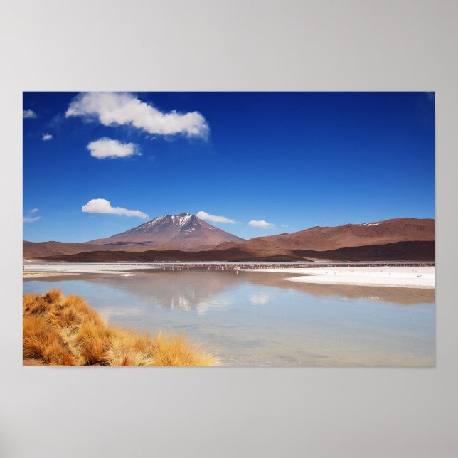 Affiche Altiplano landscape with volcano in Bolivia (Devant)