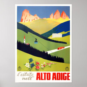 Affiche Alto Adige Italie voyage vintage