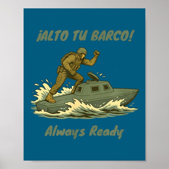 Affiche Alto Tu Barco! Coast Guard Novelty Gift  (Devant)