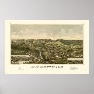 Affiche Alton, carte panoramique de NH - 1888