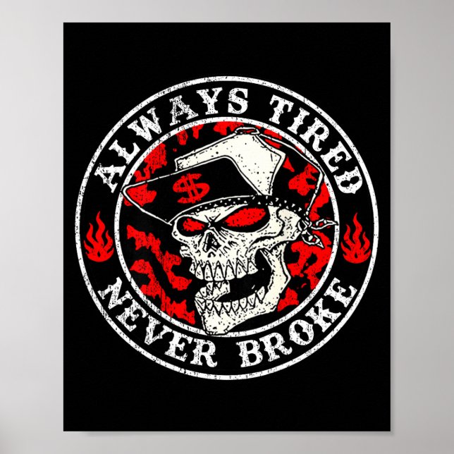 Affiche Always Tired Never Broke Skull (on Back)  (Devant)