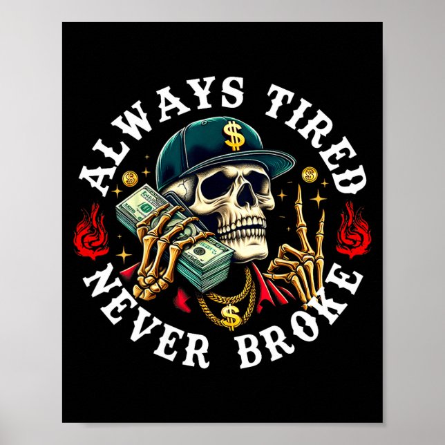 Affiche Always Tired Never Broke Skull (on Back)  (Devant)
