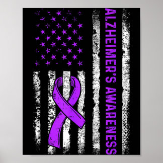 Affiche Alzheimer's awareness fight american usa flag