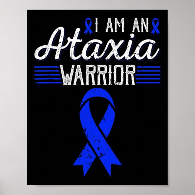 Affiche Am An Ataxia Warrier Blue Ribbon Sensibilisation (Devant)