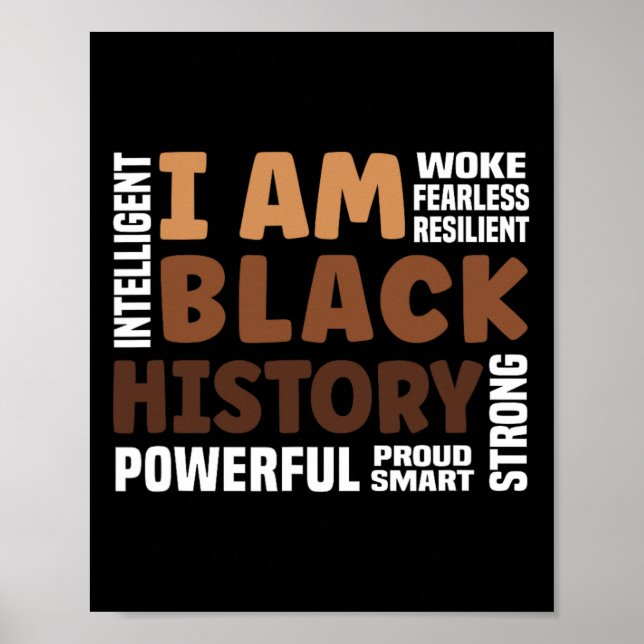 Affiche Am Black History Mois de l'histoire des Noirs fièr (Devant)