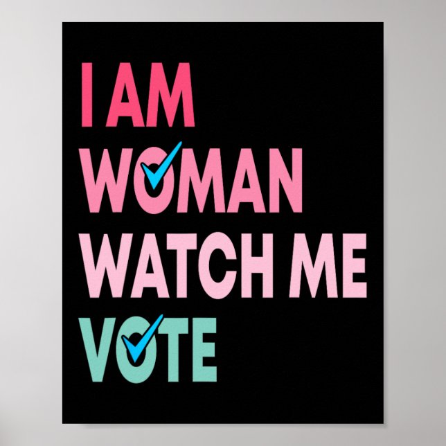 Affiche Am Woman Watch Me Voter Drôle Feministe Cadeaux Fe (Devant)