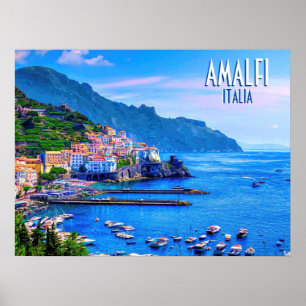 Affiche Amalfi Coast Italie Voyage Retro