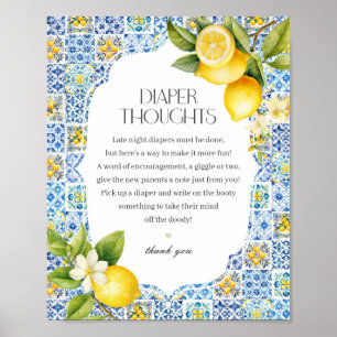 Affiche Amalfi Coast Italien Diaper Thoughts Baby shower