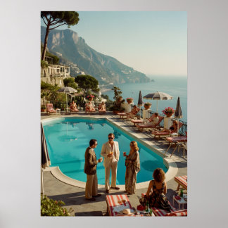 Affiche Amalfi Coast Poolside Paradise – Mediterranean Sum