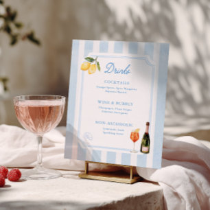 Affiche Amalfi Douce Vie Boissons de Mariage Italie