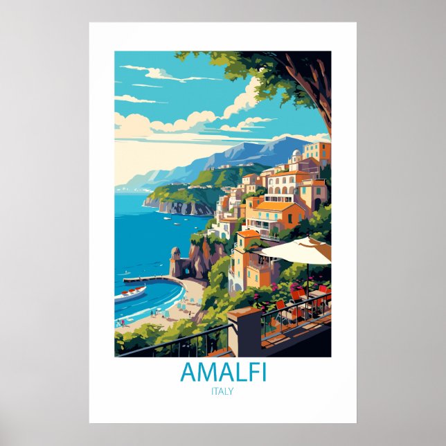 Affiche Amalfi Italie célèbres lieux de voyage (Devant)