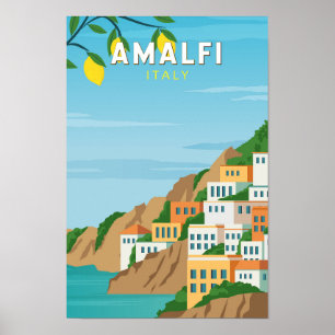 Affiche Amalfi Italie Retro Voyage Art Vintage