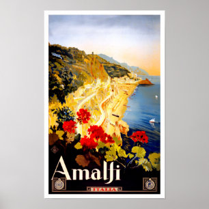 Affiche Amalfi Italie voyage vintage
