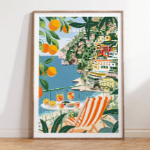 Amalfi Travel Print, Italie Amalfi Coast Wall Art