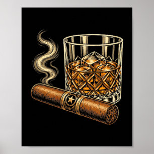 Affiche Amant de cigare drôle recto-verso Je serai dans la