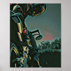 Affiche amant de course de moto cadeau