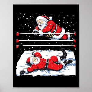 Affiche Amant de Lutte de Père Noël Lutteur Noël Xmas Paja