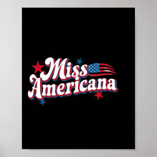 Affiche Amare Box America 4 juillet Miss Americana Retro