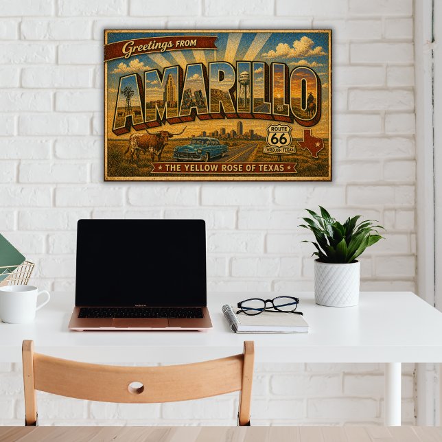 Affiche Amarillo Route 66 Voyage Rétro (Créateur téléchargé)