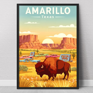 Affiche Amarillo Texas vintage