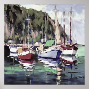 Affiche Amarrage À Turunc Gulet Art Acrylique De Voilier