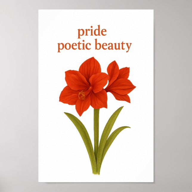 Affiche Amaryllis — Fierté, beauté poétique (Devant)