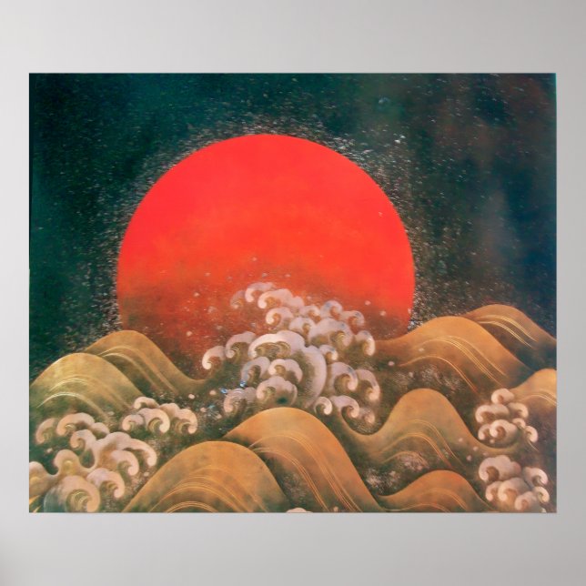 Affiche AMATERASU, DÉESSE DU SOLEIL, rouge noir marron (Devant)