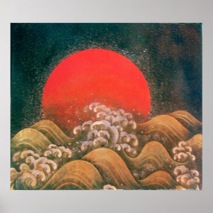 Affiche AMATÉRASU, GODDESS SOLEIL, noir rouge