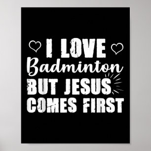 Affiche Amateur de badminton Jésus passe avant l'église de