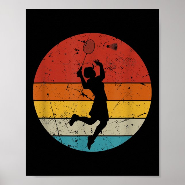 Affiche Amateur de badminton rétro  (Devant)