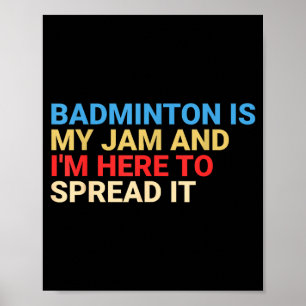 Affiche Amateur de badminton rétro est mon truc drôle