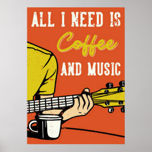 Affiche Amateur de Café Café et Musique