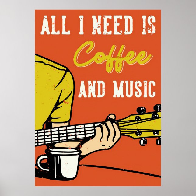 Affiche Amateur de café Café et musique (Devant)