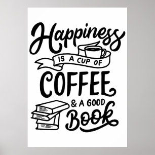 Affiche Amateur de café Café et un bon livre