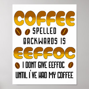 Affiche Amateur de café écrit à rebours