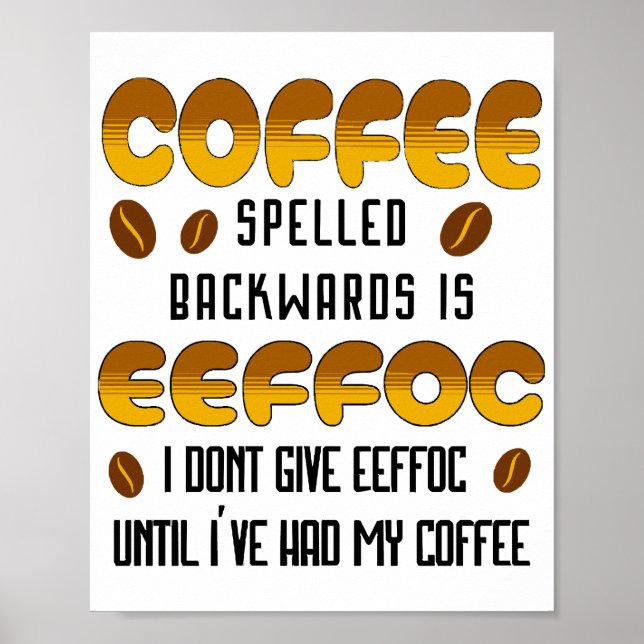 Affiche Amateur de café écrit à rebours (Devant)