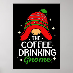 Affiche Amateur de café Le gnome buveur de café