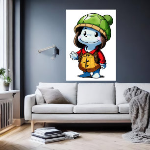 Affiche Amateur de casquette tortue   Art AI