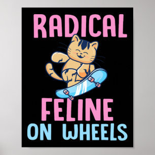 Affiche Amateur de chat patineur skateboard skateboardeur