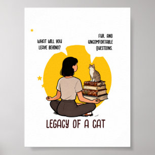 Affiche Amateur de chats livresque Citation d'humour intel