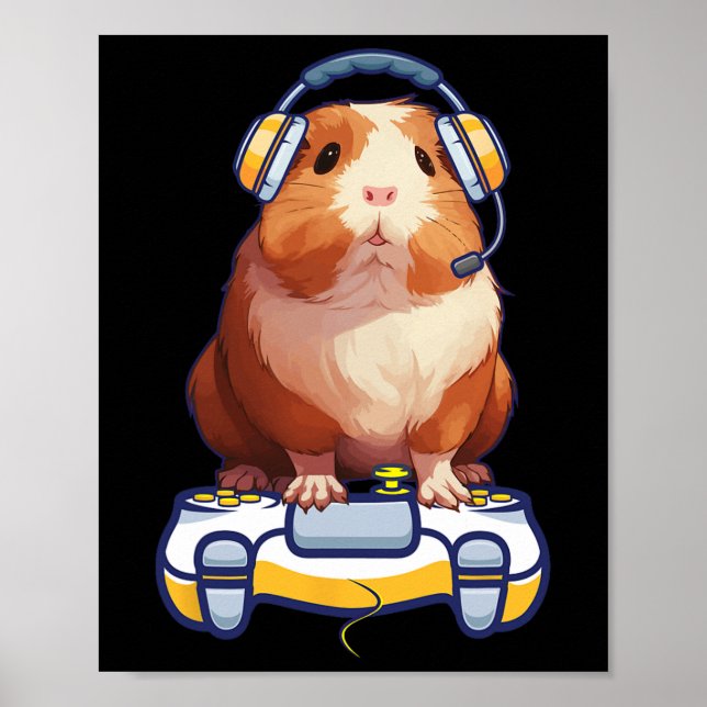 Affiche Amateur de cobaye et de jeu vidéo Fluffy Cavy Game (Devant)