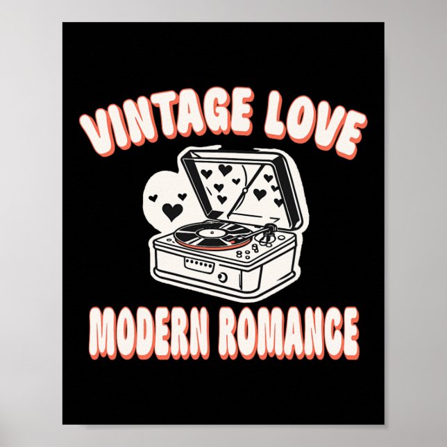 Affiche Amateur de disque vinyle Saint-Valentin Amour vint (Devant)