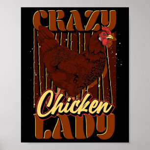 Affiche Amateur de ferme drôle femmes dame de poulet fille