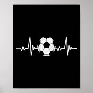 Affiche Amateur de football Battement de coeur Vintage Ret