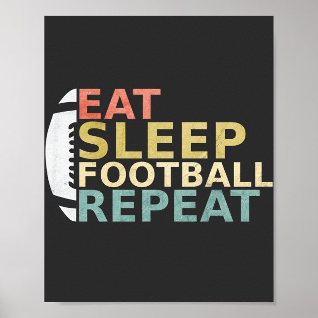 Affiche Amateur De Football Mange Sleep Football Répétitio (Devant)