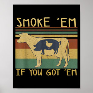 Affiche Amateur de grillades drôles de viande fumeur amate